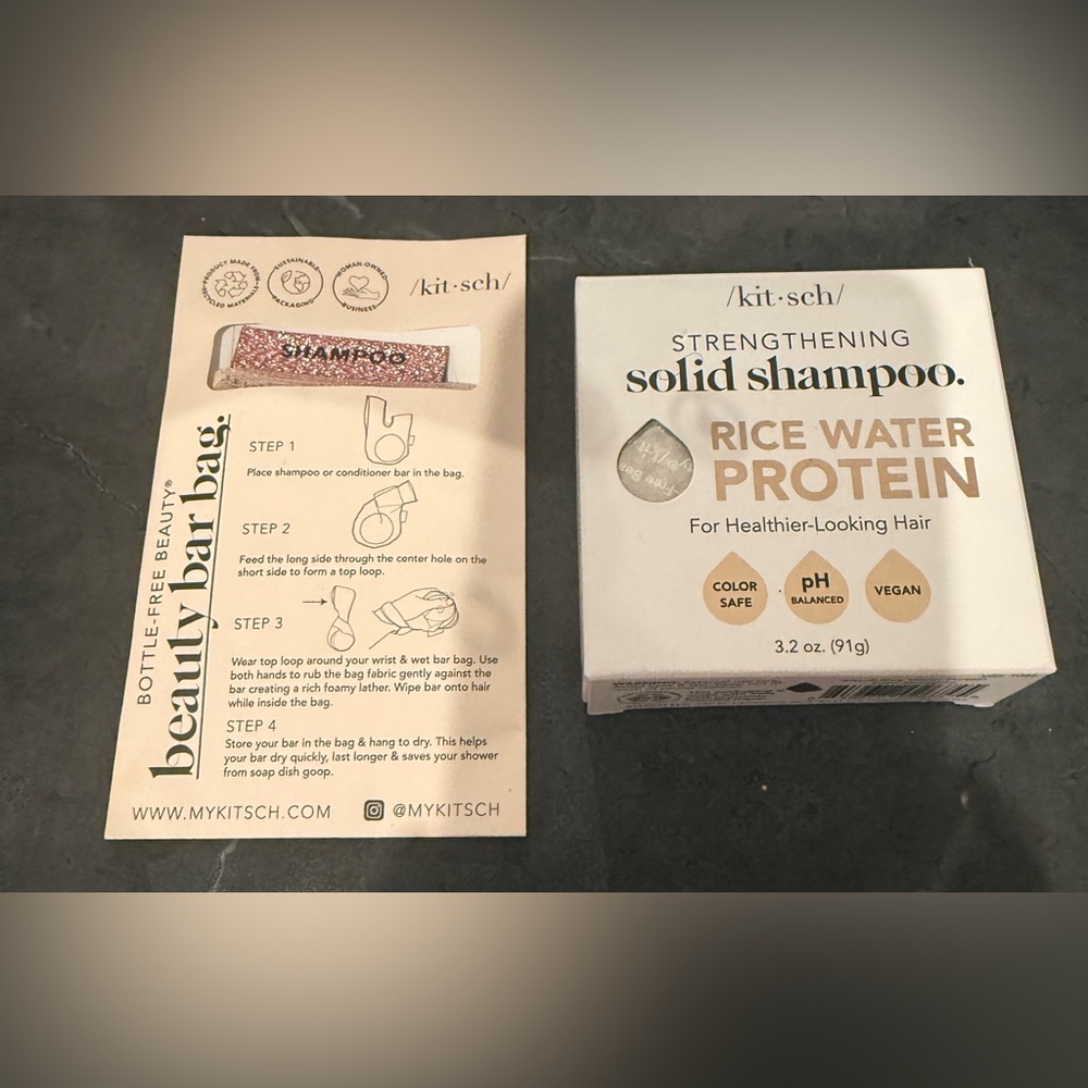 Kitsch Rice Water Protein Solid Shampoo Bar - Pink